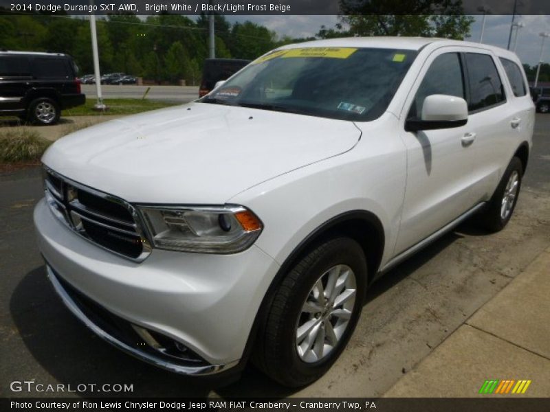 Bright White / Black/Light Frost Beige 2014 Dodge Durango SXT AWD