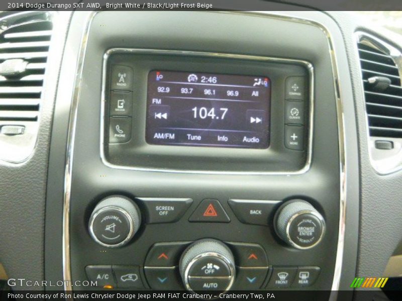 Bright White / Black/Light Frost Beige 2014 Dodge Durango SXT AWD