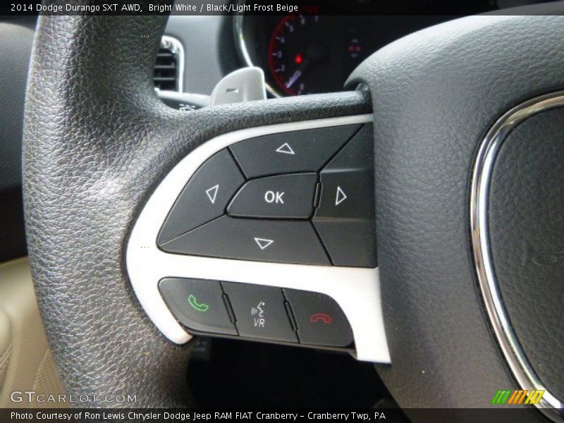 Bright White / Black/Light Frost Beige 2014 Dodge Durango SXT AWD