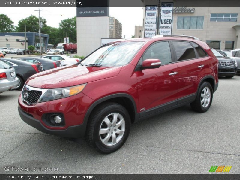 Spicy Red / Gray 2011 Kia Sorento LX AWD