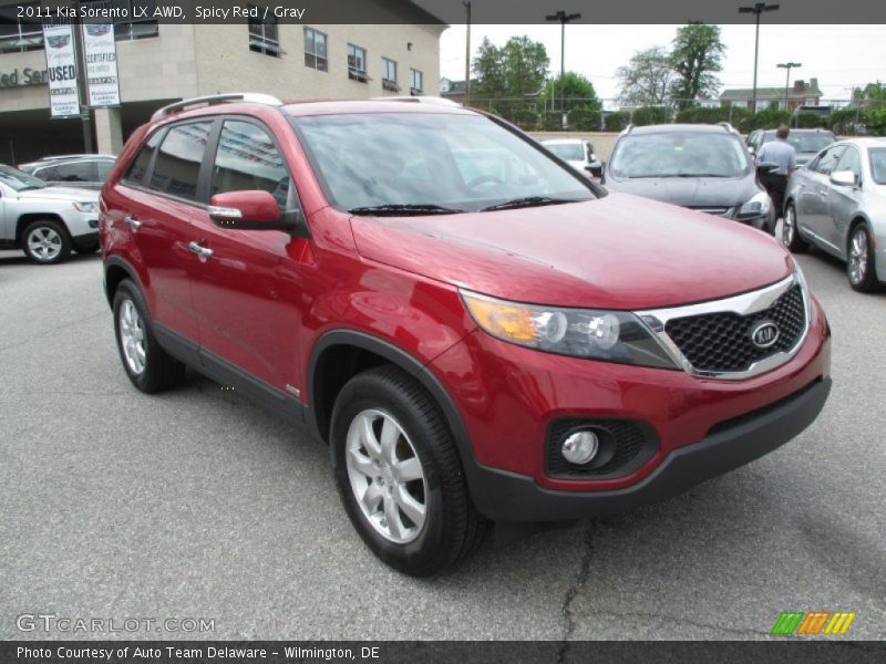 Spicy Red / Gray 2011 Kia Sorento LX AWD