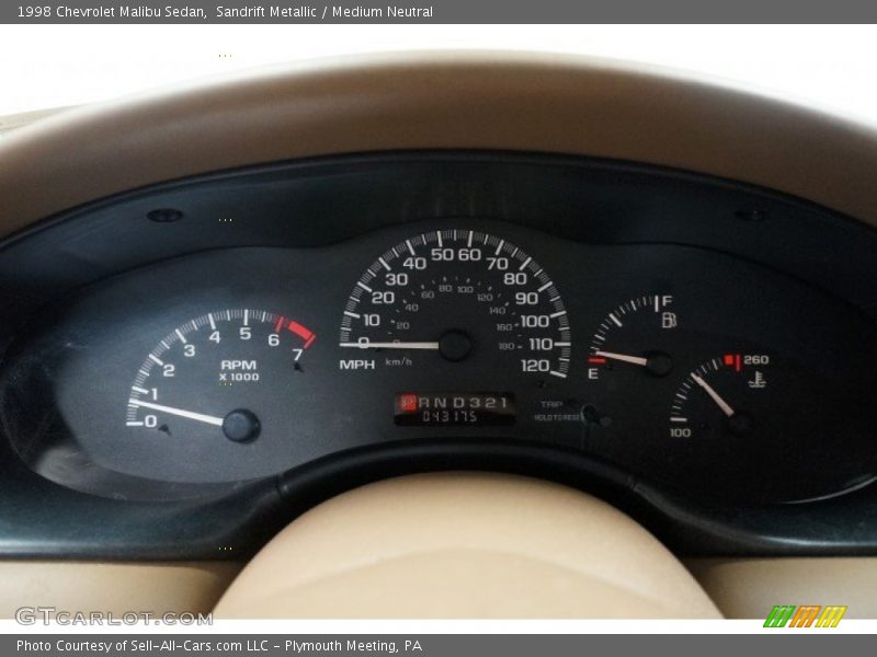 Sandrift Metallic / Medium Neutral 1998 Chevrolet Malibu Sedan