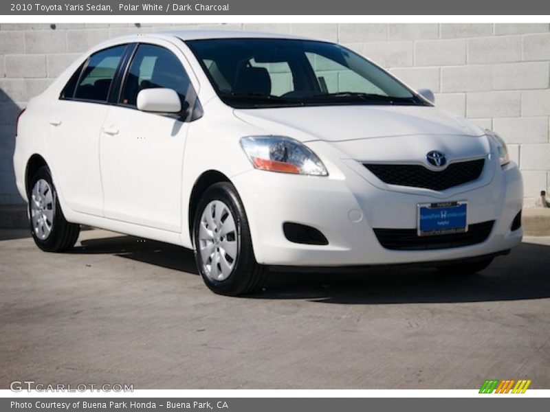 Polar White / Dark Charcoal 2010 Toyota Yaris Sedan