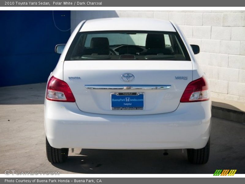 Polar White / Dark Charcoal 2010 Toyota Yaris Sedan