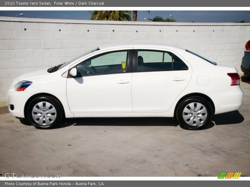 Polar White / Dark Charcoal 2010 Toyota Yaris Sedan