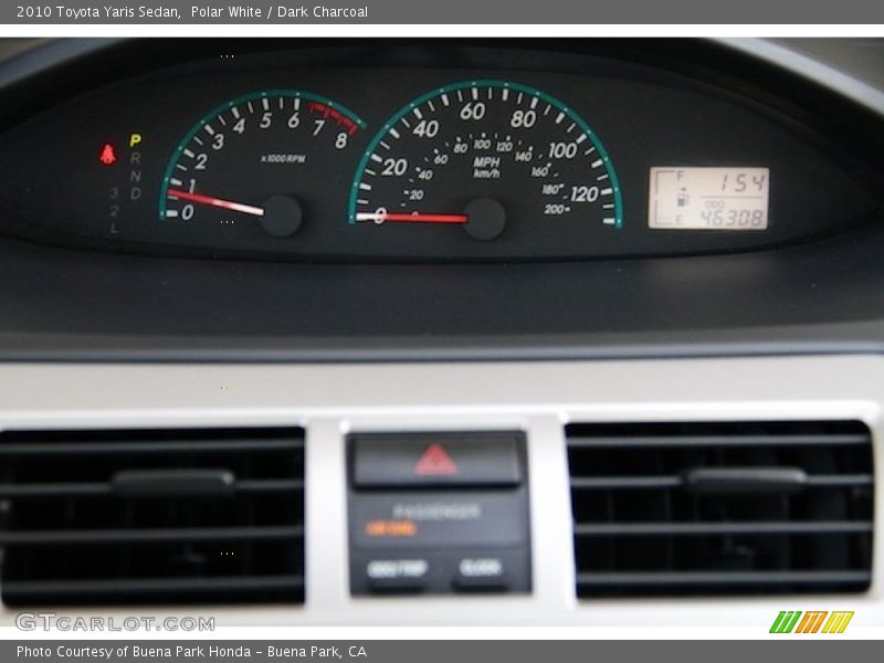 Polar White / Dark Charcoal 2010 Toyota Yaris Sedan