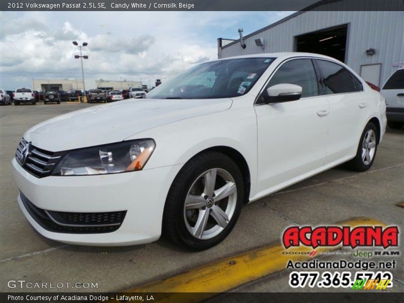 Candy White / Cornsilk Beige 2012 Volkswagen Passat 2.5L SE