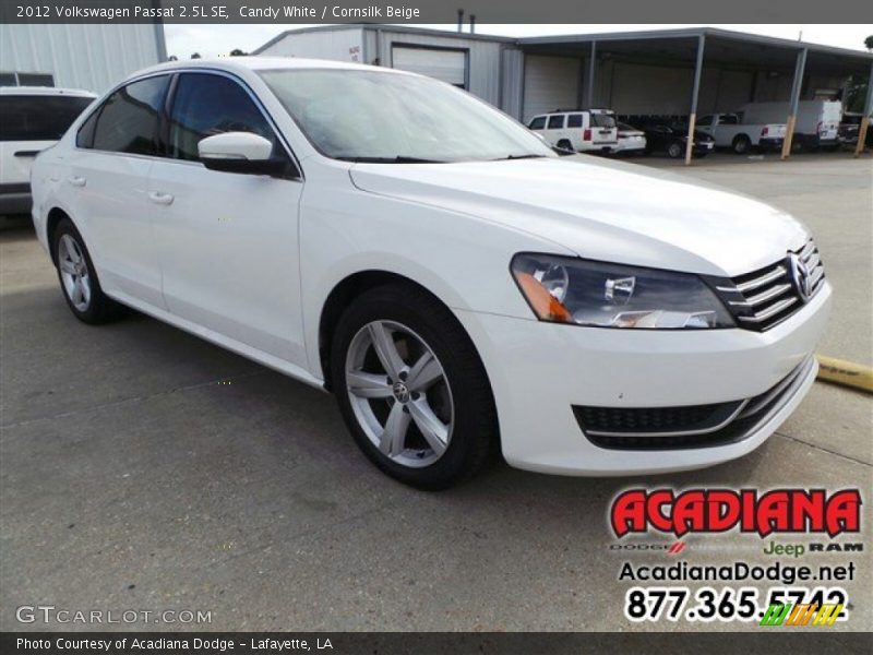 Candy White / Cornsilk Beige 2012 Volkswagen Passat 2.5L SE