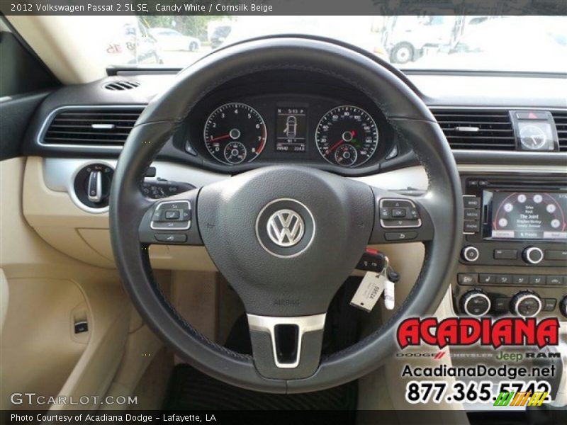 Candy White / Cornsilk Beige 2012 Volkswagen Passat 2.5L SE