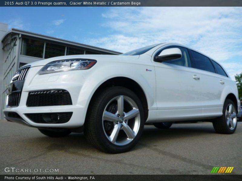 Glacier White Metallic / Cardamom Beige 2015 Audi Q7 3.0 Prestige quattro