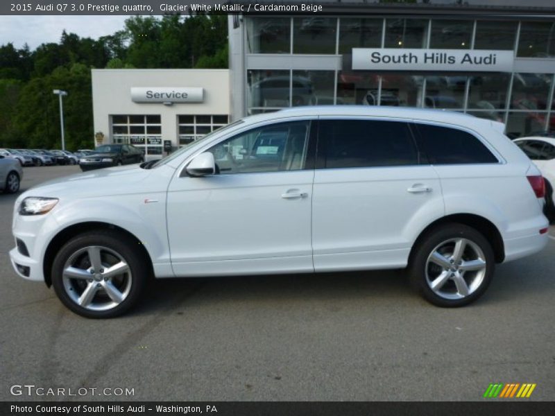 Glacier White Metallic / Cardamom Beige 2015 Audi Q7 3.0 Prestige quattro