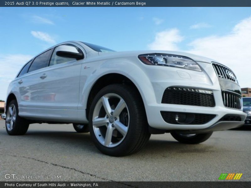 Glacier White Metallic / Cardamom Beige 2015 Audi Q7 3.0 Prestige quattro