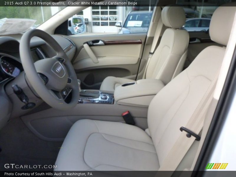 Glacier White Metallic / Cardamom Beige 2015 Audi Q7 3.0 Prestige quattro