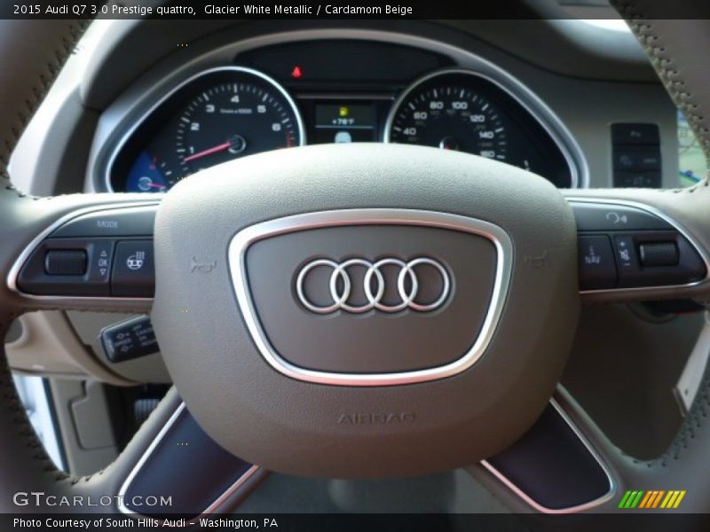 Glacier White Metallic / Cardamom Beige 2015 Audi Q7 3.0 Prestige quattro