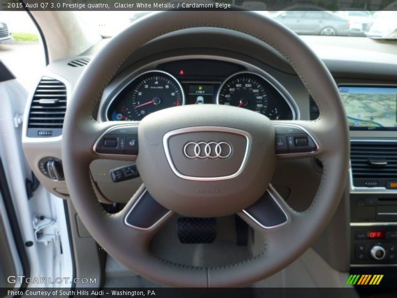 Glacier White Metallic / Cardamom Beige 2015 Audi Q7 3.0 Prestige quattro