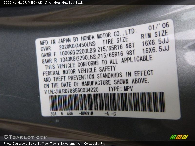 Silver Moss Metallic / Black 2006 Honda CR-V EX 4WD