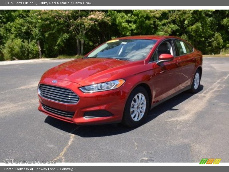 Ruby Red Metallic / Earth Gray 2015 Ford Fusion S