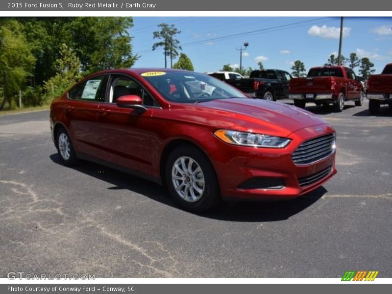 Ruby Red Metallic / Earth Gray 2015 Ford Fusion S