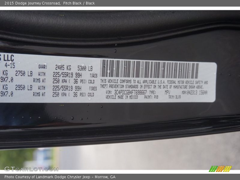Pitch Black / Black 2015 Dodge Journey Crossroad