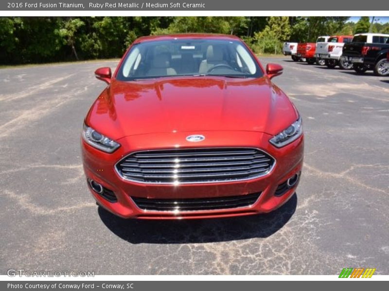 Ruby Red Metallic / Medium Soft Ceramic 2016 Ford Fusion Titanium