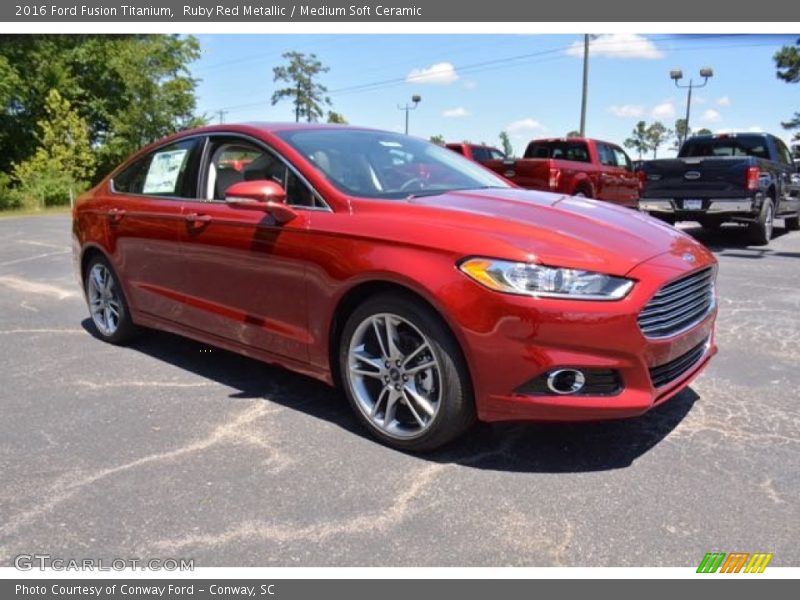 Ruby Red Metallic / Medium Soft Ceramic 2016 Ford Fusion Titanium