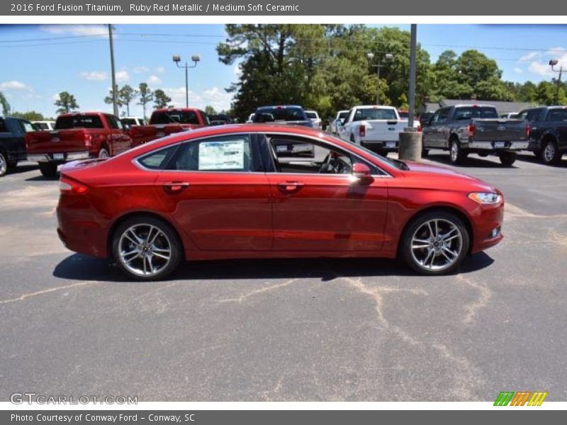 Ruby Red Metallic / Medium Soft Ceramic 2016 Ford Fusion Titanium