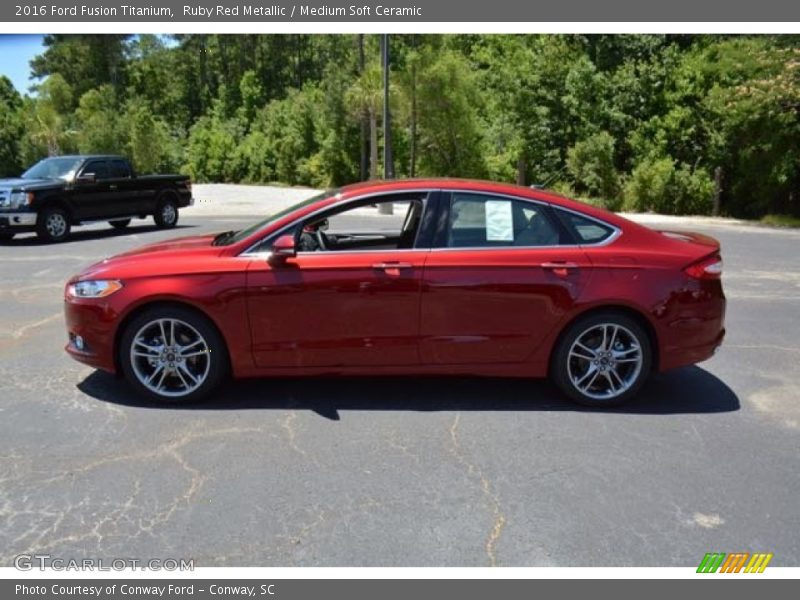 Ruby Red Metallic / Medium Soft Ceramic 2016 Ford Fusion Titanium