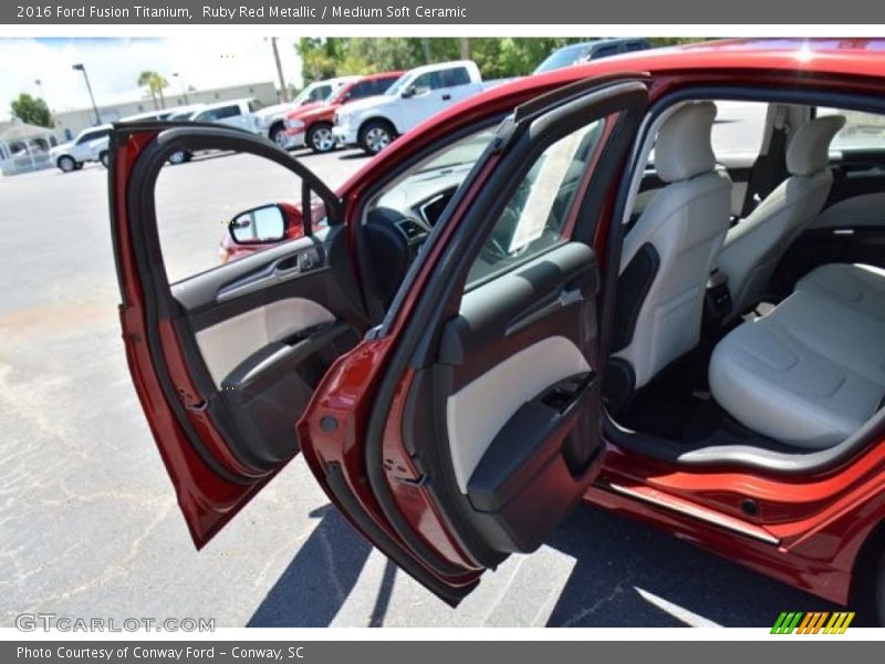 Ruby Red Metallic / Medium Soft Ceramic 2016 Ford Fusion Titanium