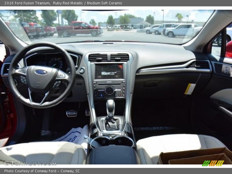 Ruby Red Metallic / Medium Soft Ceramic 2016 Ford Fusion Titanium