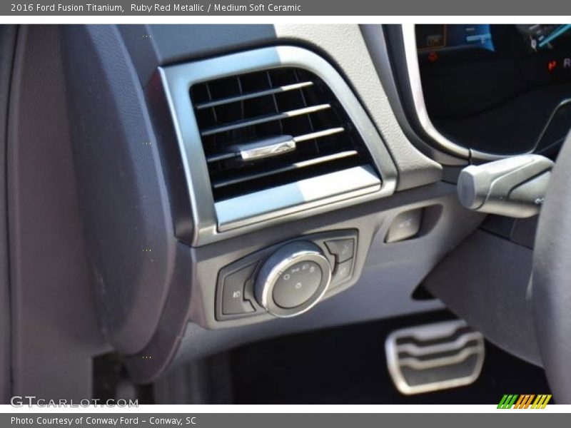 Ruby Red Metallic / Medium Soft Ceramic 2016 Ford Fusion Titanium