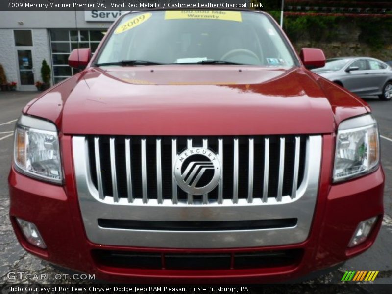 Vivid Red Metallic / Cashmere Leather/Charcoal Black 2009 Mercury Mariner Premier V6