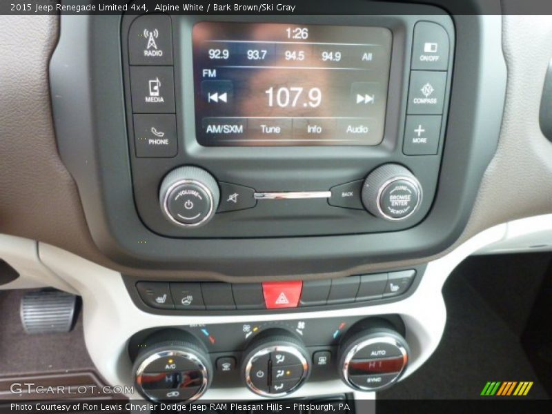 Alpine White / Bark Brown/Ski Gray 2015 Jeep Renegade Limited 4x4