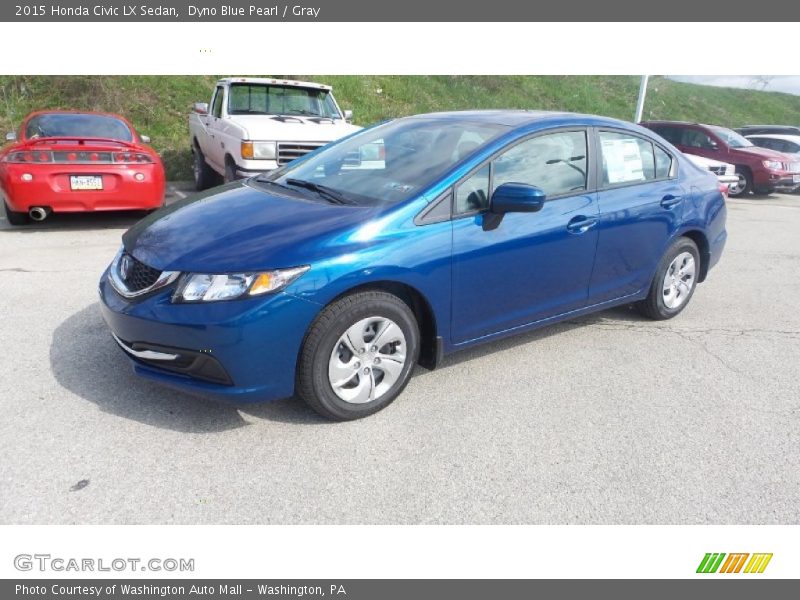 Dyno Blue Pearl / Gray 2015 Honda Civic LX Sedan