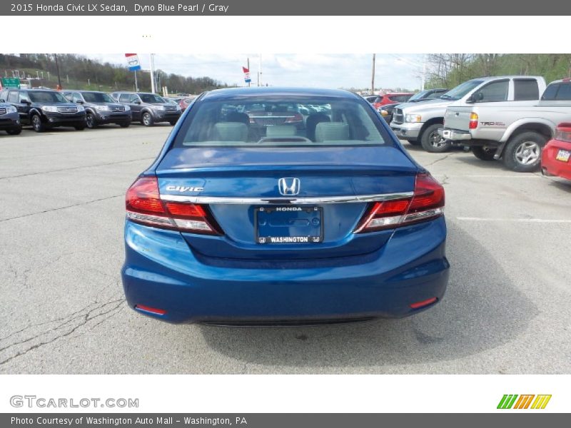 Dyno Blue Pearl / Gray 2015 Honda Civic LX Sedan