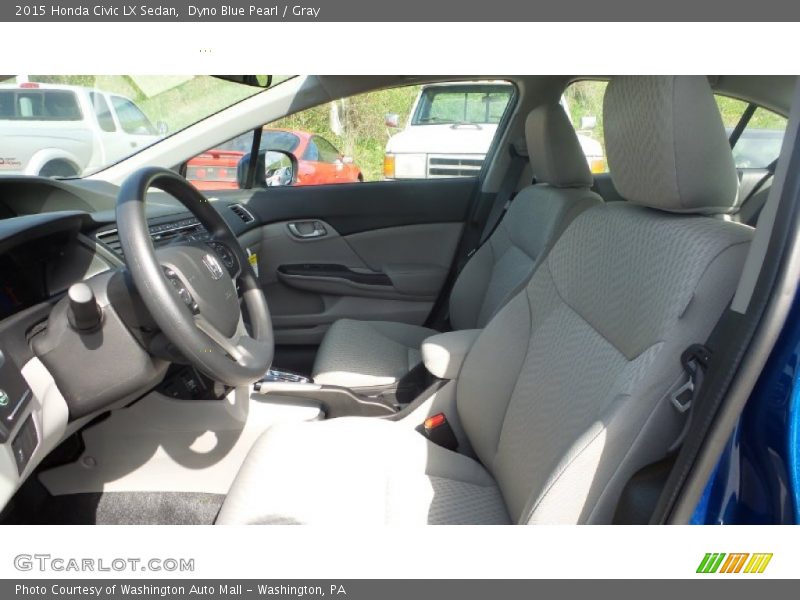 Dyno Blue Pearl / Gray 2015 Honda Civic LX Sedan