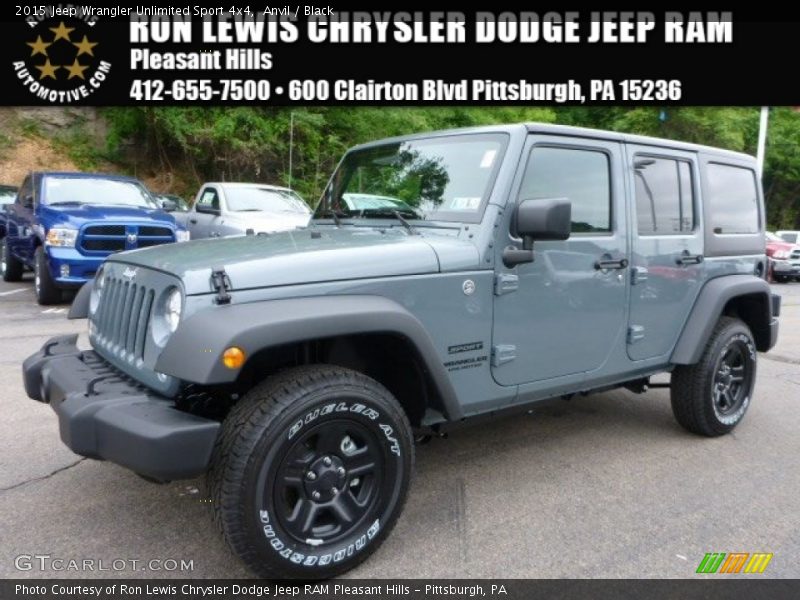 Anvil / Black 2015 Jeep Wrangler Unlimited Sport 4x4
