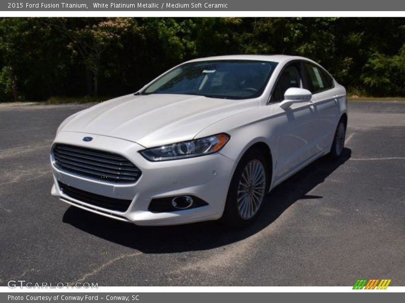 White Platinum Metallic / Medium Soft Ceramic 2015 Ford Fusion Titanium