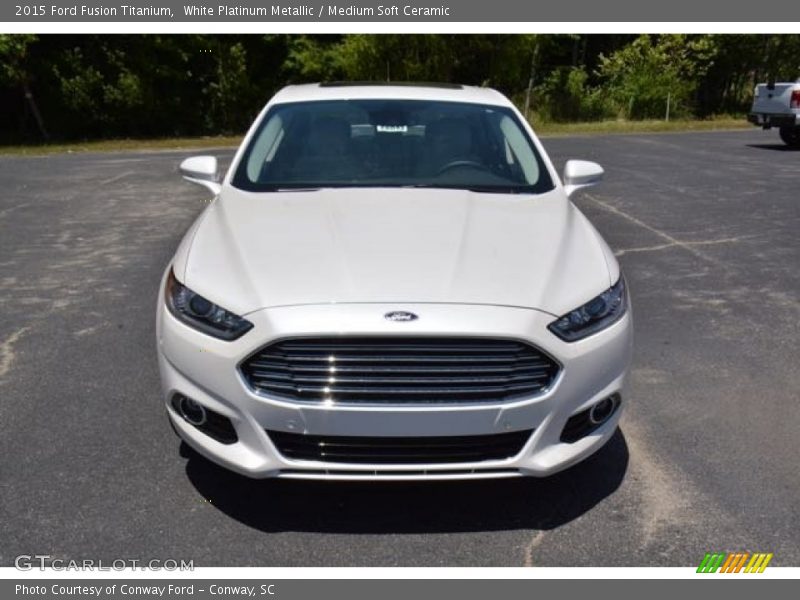 White Platinum Metallic / Medium Soft Ceramic 2015 Ford Fusion Titanium