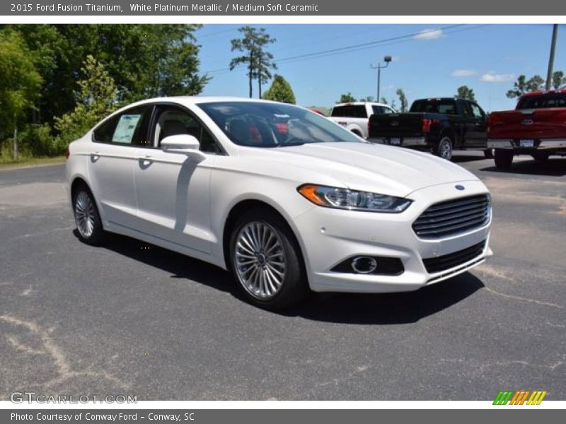 White Platinum Metallic / Medium Soft Ceramic 2015 Ford Fusion Titanium
