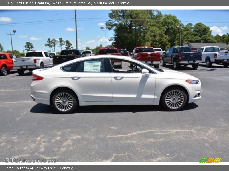 White Platinum Metallic / Medium Soft Ceramic 2015 Ford Fusion Titanium