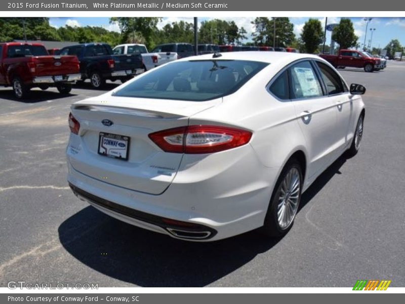 White Platinum Metallic / Medium Soft Ceramic 2015 Ford Fusion Titanium