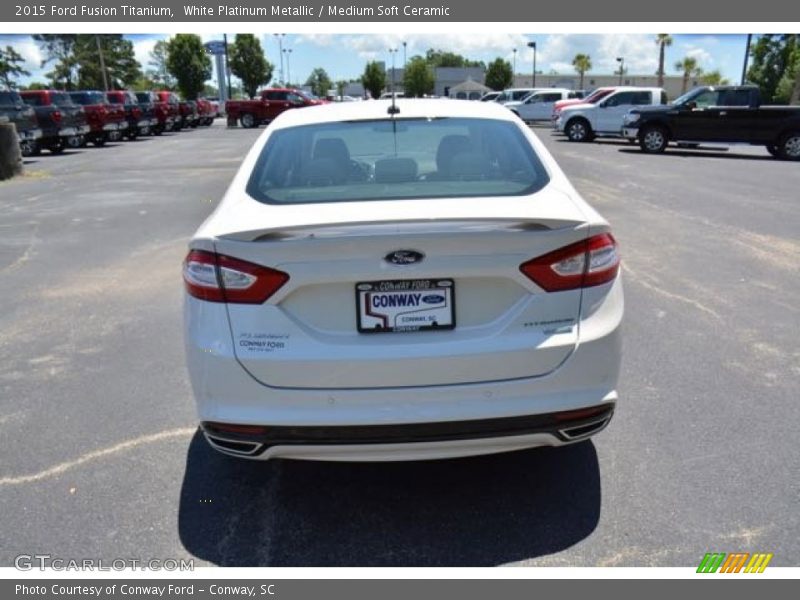 White Platinum Metallic / Medium Soft Ceramic 2015 Ford Fusion Titanium