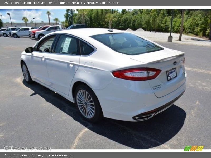 White Platinum Metallic / Medium Soft Ceramic 2015 Ford Fusion Titanium