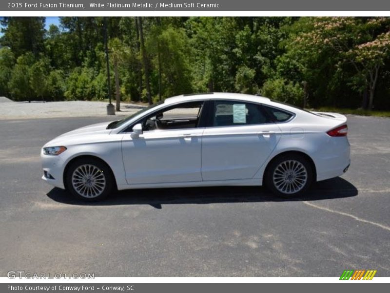White Platinum Metallic / Medium Soft Ceramic 2015 Ford Fusion Titanium