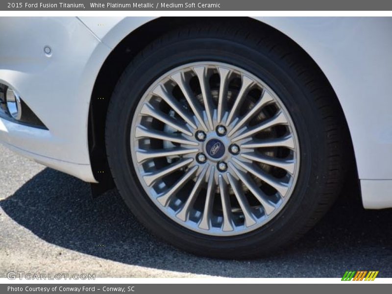 White Platinum Metallic / Medium Soft Ceramic 2015 Ford Fusion Titanium