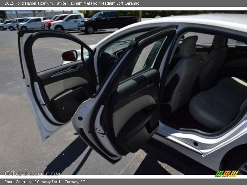 White Platinum Metallic / Medium Soft Ceramic 2015 Ford Fusion Titanium