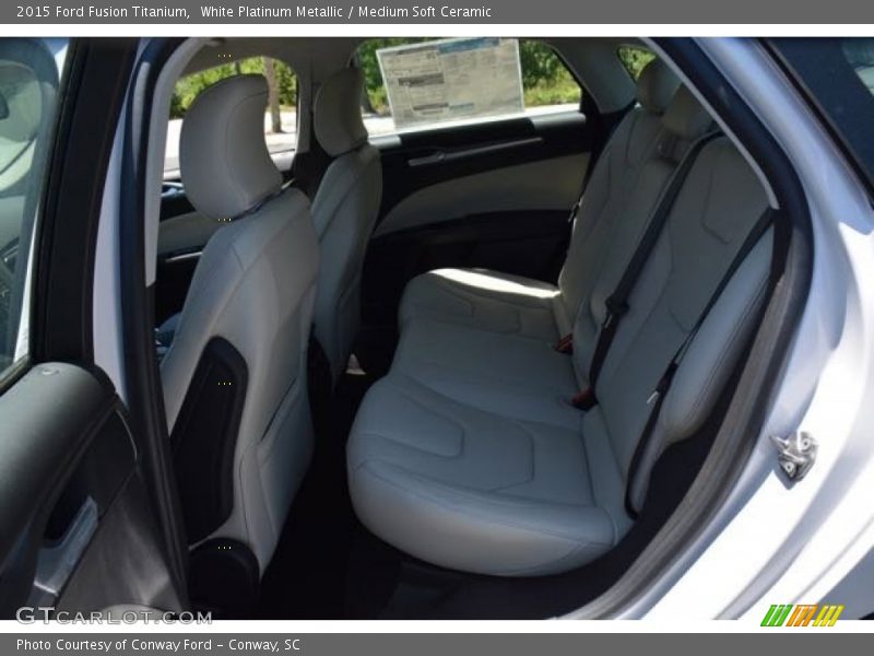 White Platinum Metallic / Medium Soft Ceramic 2015 Ford Fusion Titanium