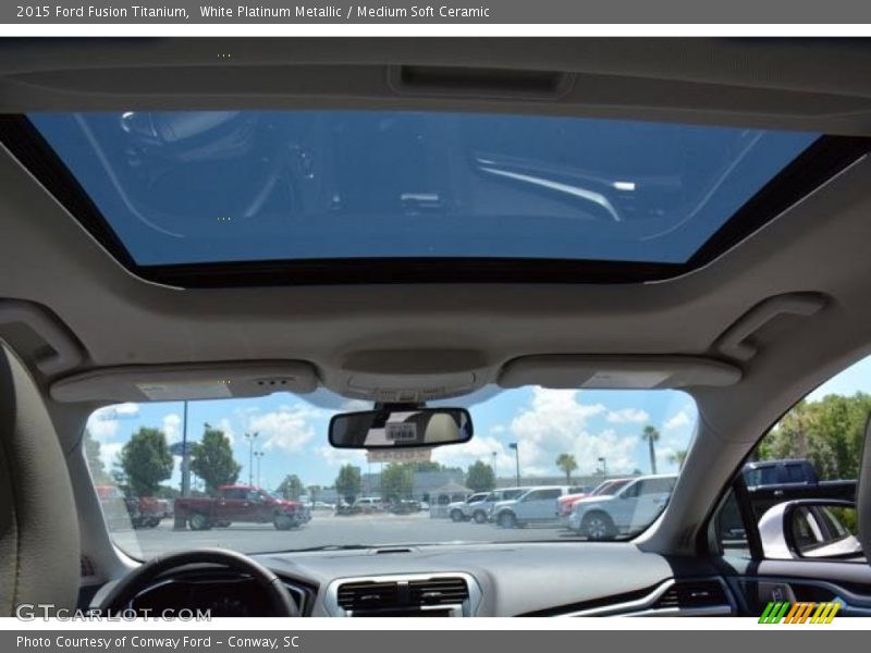 White Platinum Metallic / Medium Soft Ceramic 2015 Ford Fusion Titanium