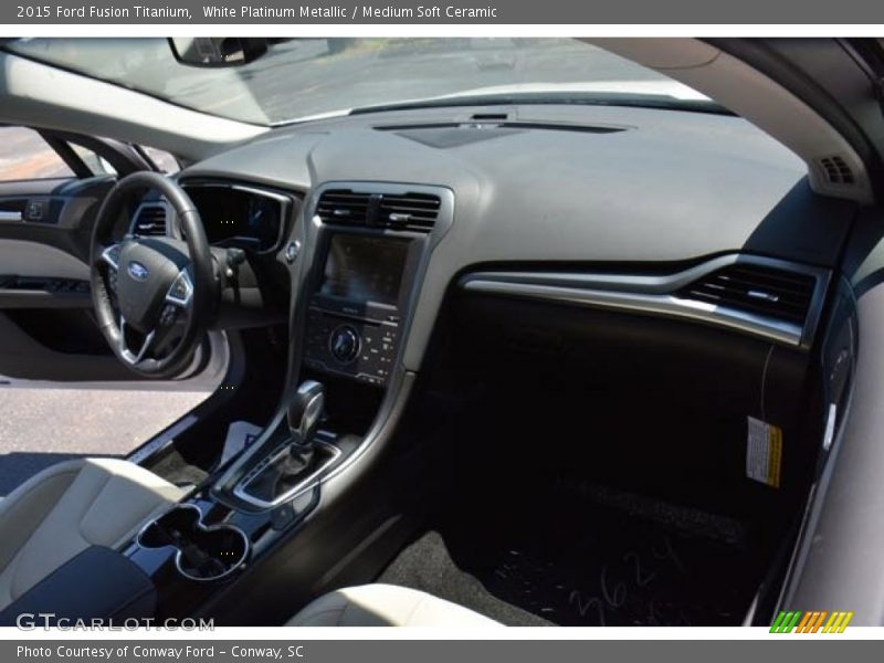 White Platinum Metallic / Medium Soft Ceramic 2015 Ford Fusion Titanium