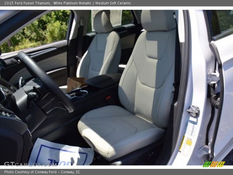 White Platinum Metallic / Medium Soft Ceramic 2015 Ford Fusion Titanium